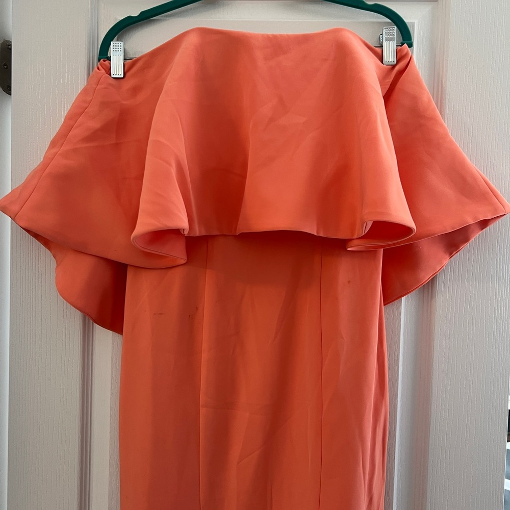 Pink Ruffled Off-the-Shoulder Long Gown - Picture 2 of 5